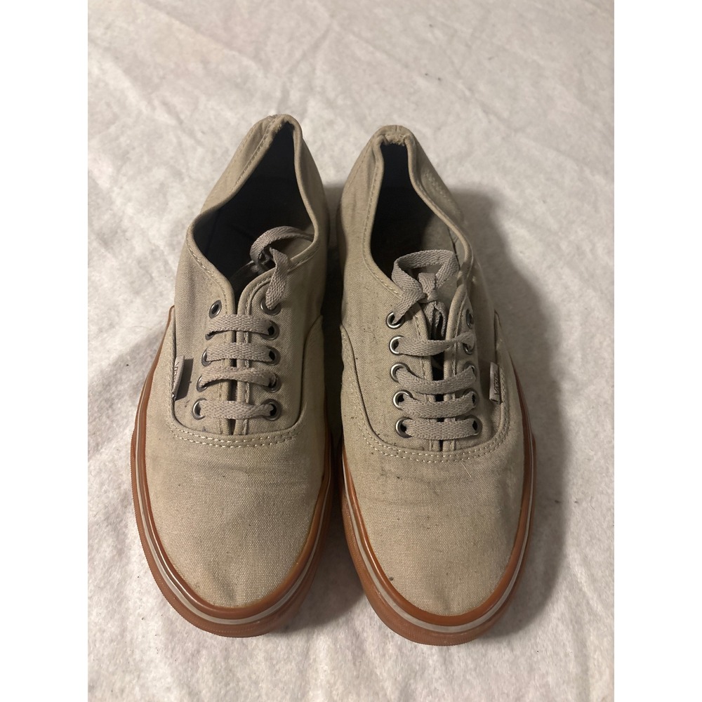 Vans Shoes Unisex Tan Gum Sole  Canvas Low Top Sneakers Sz Men9.5 Us Women 11